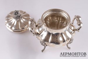 Чайный и кофейный сервиз. Серебро 800. Италия