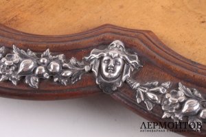 Чайный сервиз из трех предметов на подносе. Серебро 84 пробы. Россия,1898-1914 год.