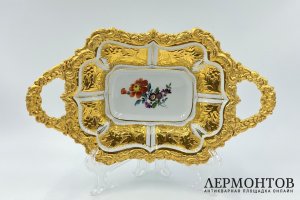 Блюдо. Германия, Meissen, первая треть 20 века. Фарфор, роспись, золото.