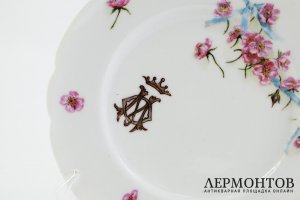 Тарелка с монограммой Императрицы Марии Федоровны. Россия, частный завод, начало 20 в