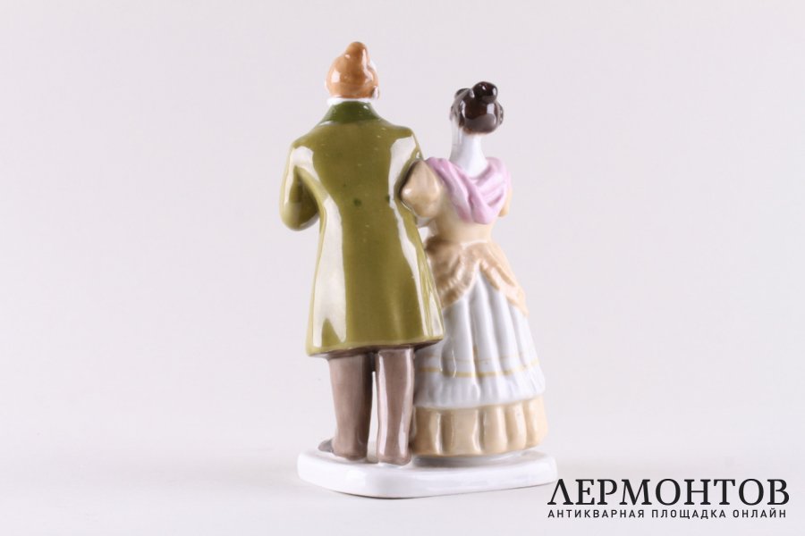 Скульптура Маниловы. Фарфор, роспись. СССР, ЛФЗ, 1970е гг.