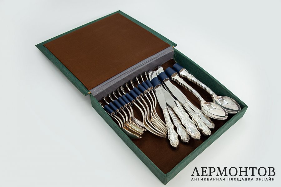 Набор столовых приборов на 6 персон Серебряная Роза. СССР, Кольчугино, 1970-1990 гг.