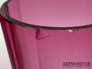 Графин со стаканом Виардо. Франция, 19 век. Цветное стекло.