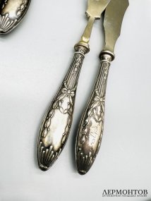 Набор для рыбы на 6 персон, 12 предметов. Серебро 84 пробы, Россия, 1908–1917 годы