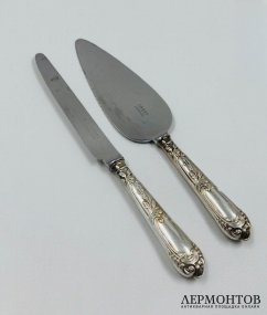 Лопатка и нож для торта. Серебро 925 пробы, Carrs, Великобритания, 20 век