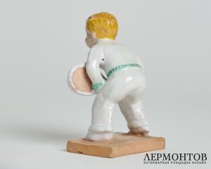 Статуэтка «Теннисист». Терракота, Izsépy Margit, Венгрия, 1950-е годы