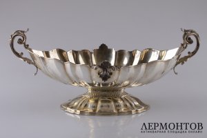 Ваза для фруктов. Серебро 800 пробы. Италия, XX век.