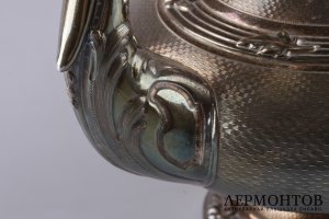 Кофейник Chauchefoin в технике гильоше. Серебро 950 пробы. Франция, конец XIX века.