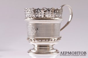 Подстаканник резной. А. Фульд. 1876 год. Серебро 84 пробы. Российская империя