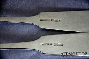 Сервировочная пара Werner. Серебро 84. Российская империя