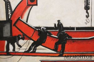 Курзенков Л.С. Порт. Бумага, акварель, 1960-70е гг. В раме.