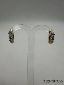 Серьги-дорожки с бриллиантами. Золото 750 пробы