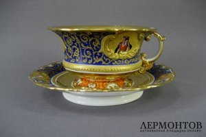 Чайная пара. Фарфор. Франция, Jacob Petit. 30-40-е годы XIX века.