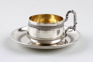 Кофейная пара в классическом стиле Boulanger. Серебро 950, золочение. Франция, XIX в.