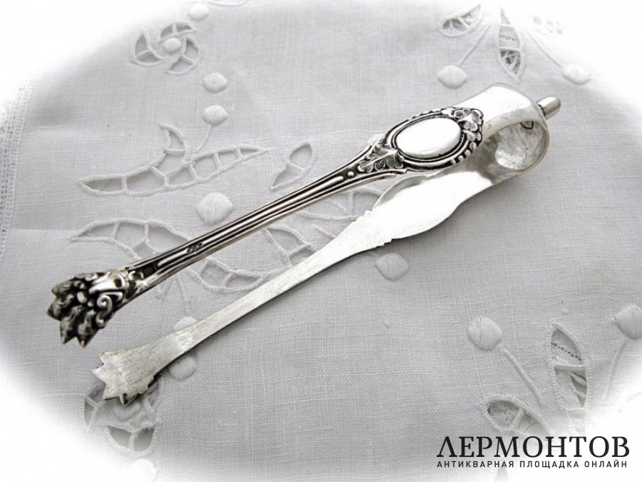 Чайный набор с щипцами. Серебро 950. Франция