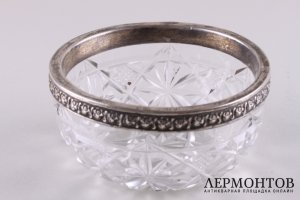 Ваза. 13 Артель. Серебро 84 пробы. Хрусталь, резьба. Россия, 1908-1917 гг.