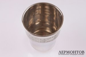 Стакан с орнаментом. Tirbour. Серебро 950 пробы.  Франция