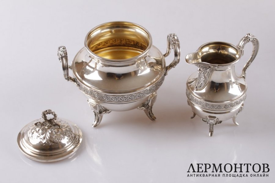 Чайный и кофейный сервиз. Boulenger. Серебро 950 пробы. Франция