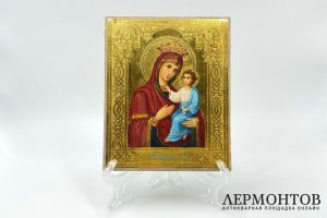 Икона Богоматерь Тихвинская. Россия, кон. 19 - нач. 20 в. Дерево, левкас, масло.