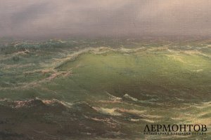 Морской пейзаж. Корабль на волнах. Холст, масло. 2006 год.