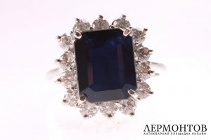 Кольцо с cапфиром 5,00 k. Золото 585 пробы. США