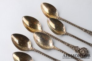 Ложки чайные Виноград. Серебро 916 пробы. СССР, 1960-80е гг.