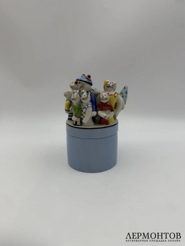 Шкатулка «Коты» из серии «Benedikt & Friends». Фарфор, роспись, Villeroy & Boch, художница R. Benedikt, Германия
