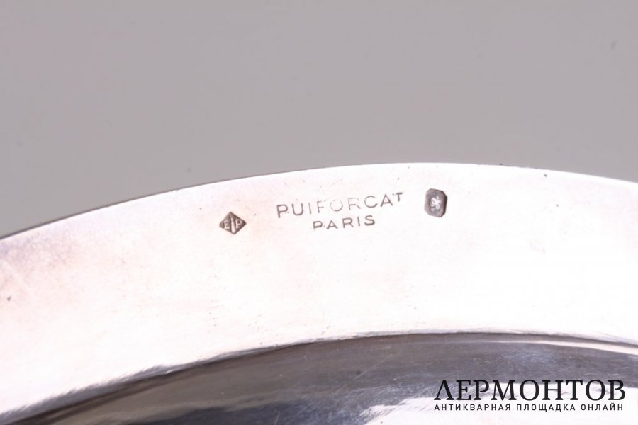  Круглый поднос в классическом стиле. Серебро 950 пробы. Emile Puiforcat,Франция. 
