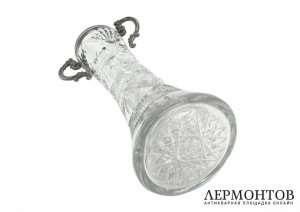 Ваза для цветов в ст. неоклассика. Россия, 1900-е гг. Серебро 84 пробы, хрусталь. 