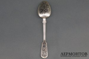 Столовая ложка. Серебро 875 пр. СССР, Северная чернь, 1930е гг.