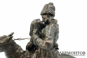 Скульптура Прощание казака с казачкой. Россия, Лансере, конец 19 века. Бронза.