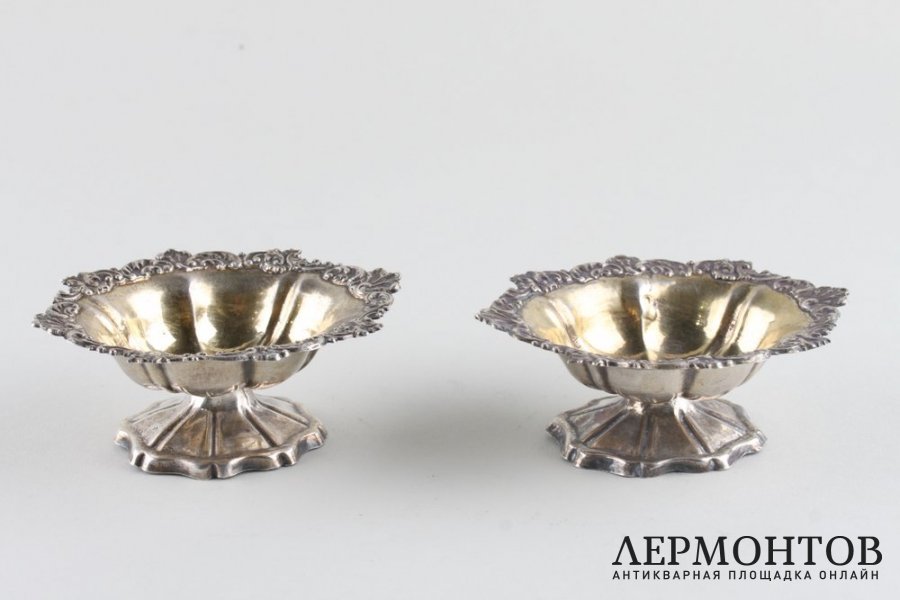 Солонки.Серебро 84 пробы, золочение. Российская империя, 1858 год.