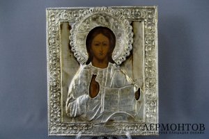 Господь Вседержитель. Дерево, темпера, бронза, серебрение. Россия, XIX век.