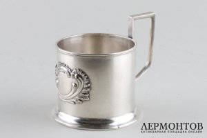 Подстаканник со стаканом. Серебро 84 пробы. Российская империя, 1894.