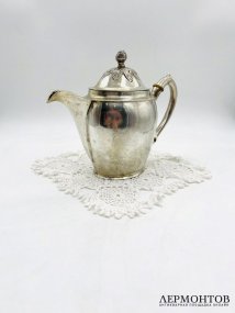 Кофейник с носиком-сердечком. Серебро 12 лот, золочение, Польша, 1814 год