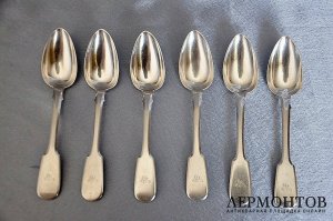 Десертные ложки. Серебро 84 пробы. Российская империя