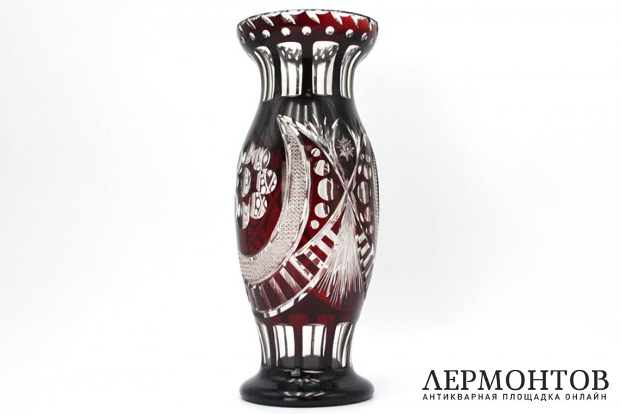 Ваза Купальщица. Хрусталь, резьба. Венгрия, Varga, 1960-70е гг.