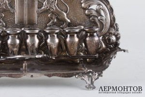 Ханукальный подсвечник. Серебро 800 пробы. Австрия.
