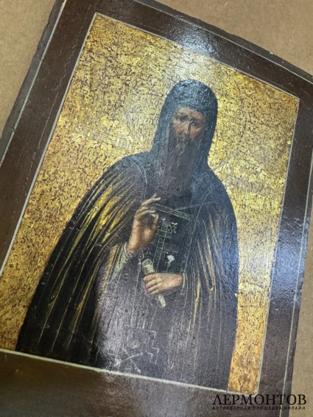Икона «Преподобный Амвросий Оптинский». Дерево, темпера, Россия, 19 век