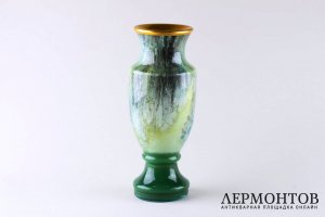 Кубок ваза Бег. СССР, 1950-1960-е гг. Стекло, латунь, полихромная печать.