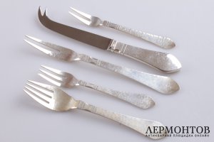 Столовый сервиз на 14 персон. Georg Jensen. Серебро 925 пробы. Дания