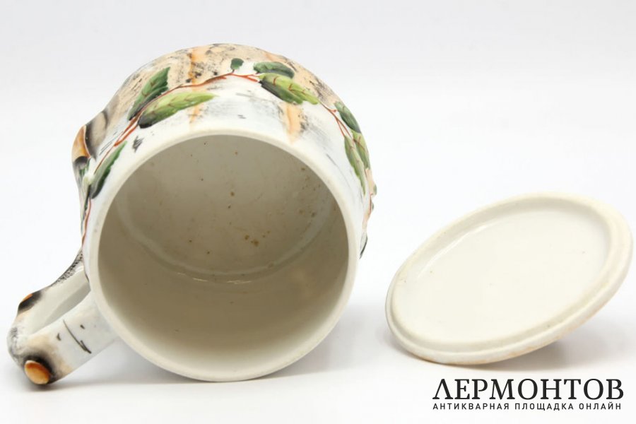 Кружка Березовый пень. СССР, Хайта, 1930-50е гг. Фарфор, роспись.