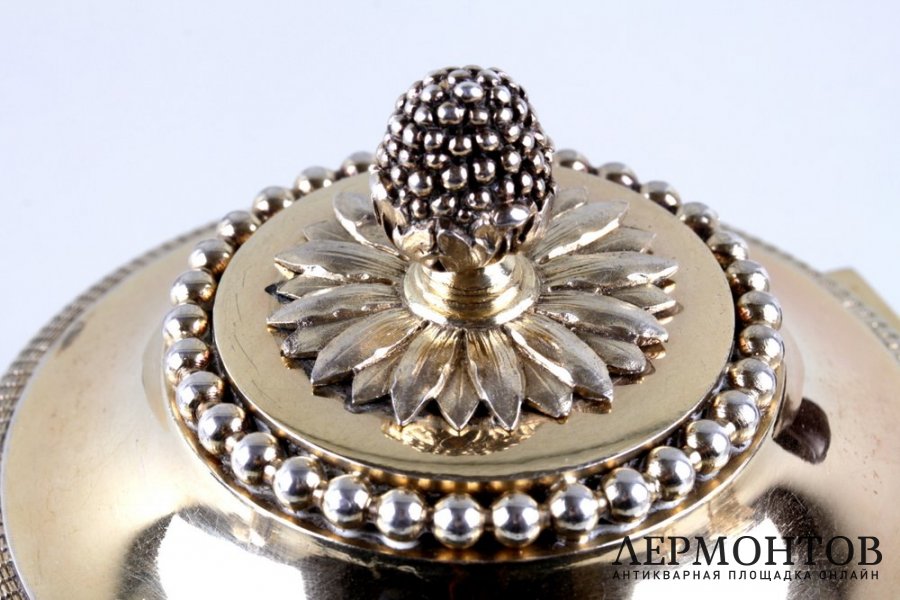 Чайный сервиз в стиле ампир. Aucoc. Серебро 950, золочение. Франция, XIX в.