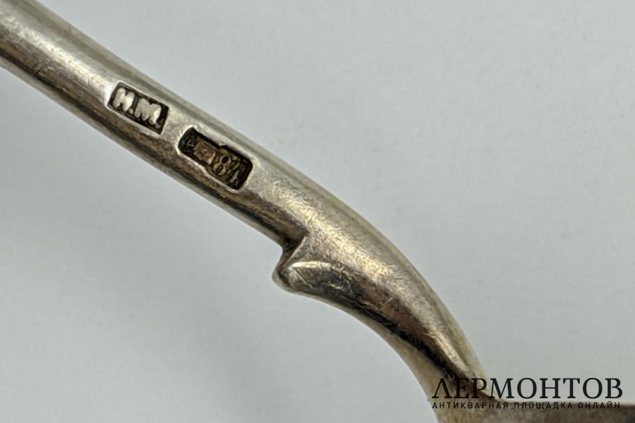 Ложка Кавказ. Серебро 84 пробы, чернь. Российская империя, Михайлов Н., 1908-1917.