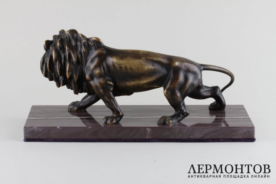 Кабинетная скульптура Рычащий лев. Бронза. Европа, 1950-70-е гг.