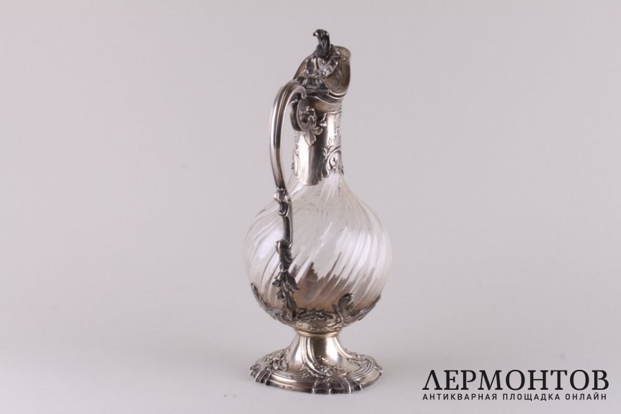 Графин для вина. Ed. Tetard. Серебро 950 пробы, стекло, золочение. Франция, XIX в.