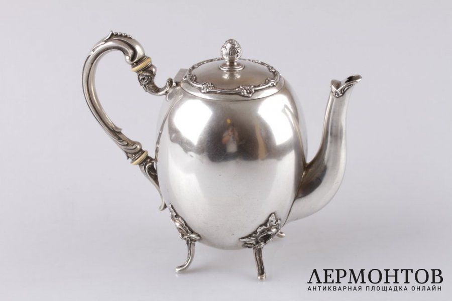 Кофейник в стиле рококо. Серебро 800 пробы. Германия