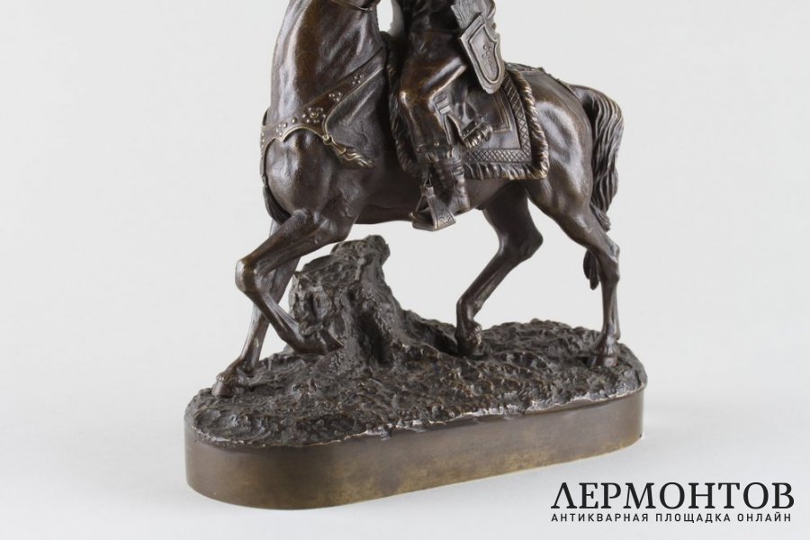Скульптура Царский сокольничий.Бронза. Россия, Е. Напс. Отливка К.Ф.Верфель, к. 19 века