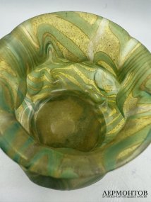 Ваза в стиле модерн фигурной формы. Радужное стекло, Loetz, Богемия, 1900-е годы