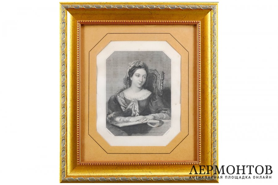 Гравюра.Беатриче, 1860-80-е гг. Генри Томас Райолл по рисунку Джона Уильяма Райта.